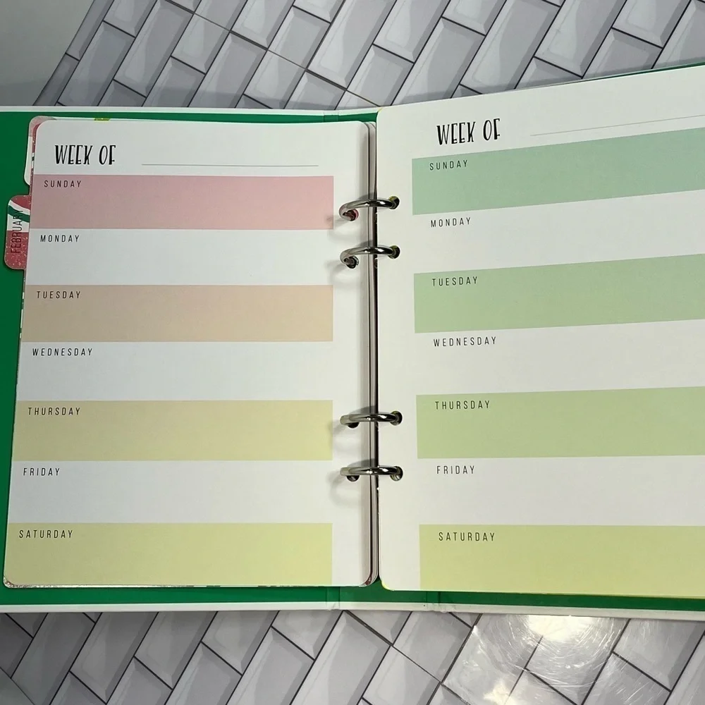 American Crafts Memory Planner Binder Office Stripes 7.75 x 8.75 x 1.68 inches